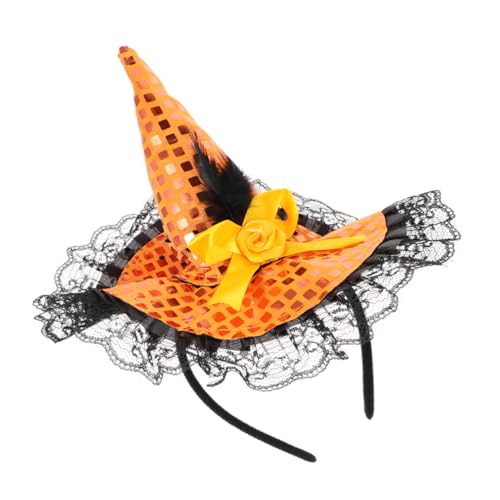 STOBAZA Hexen Stirnband Hexen-stirnband Halloween-party-requisiten Modische Stirnbänder Cosplay-kostüm Halloween-party-deko-ornament Make-up-stirnband Hexenhut-stirnband Orange Plastik von STOBAZA