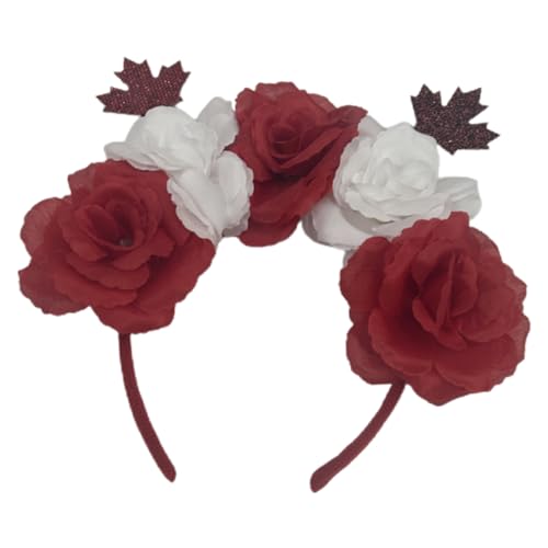 STOBAZA Rotes Ahornblatt Stirnband Kopfbänder Kopfschmuck Party Requisiten Haar Accessoires Festival Dekoration Dekorative Party Haarbänder Festival Party Gastgeschenke Dekorative von STOBAZA