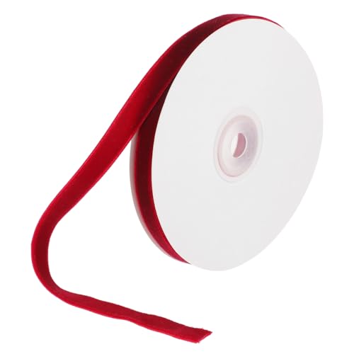 1 Rolle Samtgewebe seidenband ribbon trauringe hochzeitsringe samtbänder Geschenkband präsentieren Festival-Packgurt Kranz Bastelband Dekor weihnachtsverpackungsband Wickelband rot STOBOK von STOBOK