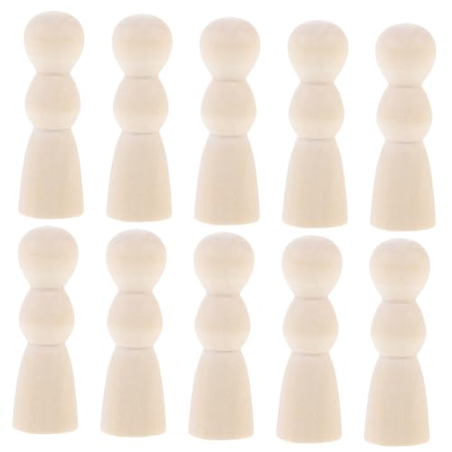 10St Puppenornamente unvollendete Peg-Leute unbemalte Peg-Puppen unvollendete Peg-Puppen Miniaturfigur holzfiguren leeres Holzhandwerk unbemalte Puppen aus Holz Holzpuppen hölzern STOBOK von STOBOK