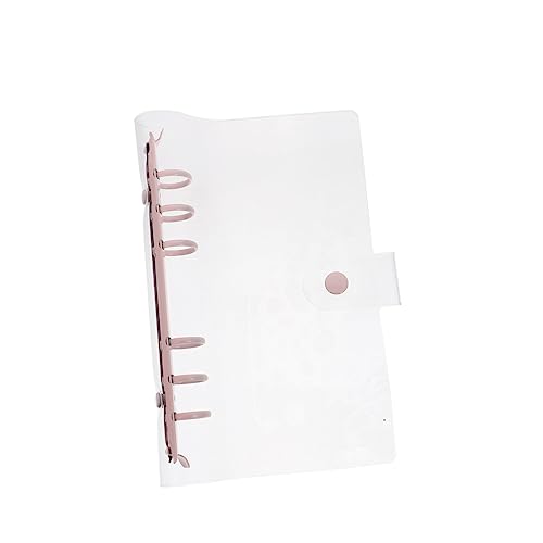 1stk Taschenbuch Klarer Notizblockschutz Notizbuch Loseblatt Sammelalbum Notizblock 6 Ringbuchdeckel Klare Schreibtischunterlage Papierhalter Klemmbrett Notizbuch Binder Rosa Pvc STOBOK von STOBOK