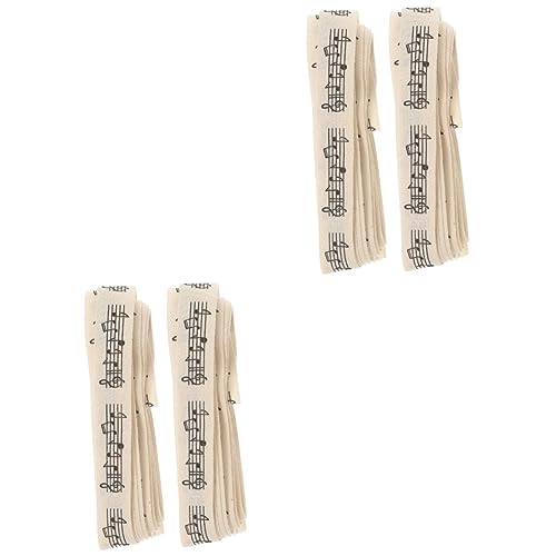 2 Sätze Geschenkverpackungsband Juteband Musikband Aus Stoff Schleife Party Decoration Party Dekoration Gürtel Für Geschenkverpackungen Musiknotenbänder Baumwolle Beige 2 Stück * 2 STOBOK von STOBOK