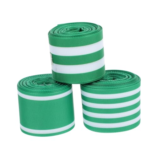 2 Sätze Polyester Grünes Gurtband Grüne Girlande Grüne Girlande Sackleinenband Bedrucktes Ripsband Einzigartiges Band Patricks DIY Bastelband Verpackungsband 3 Rollen * 2 STOBOK von STOBOK