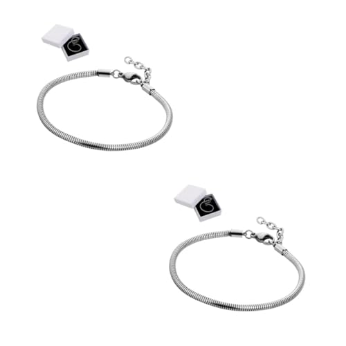 2 Sätze Schlangenknochenarmband Bettelarmbänder für Damen Schlangenarmband für Damen Edelstahlarmband Frauen Schmuck Schmuckset Armbänder für Mädchen Schlangenschmuck Karton Silver STOBOK von STOBOK