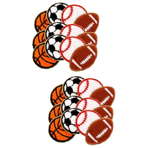 2 Sätze Sport Patches Bügeleisen Hut Patches Dekorative Aufnäher Basketball Stickapplikationen Dekorative Mantel Patches Zarte Kleidungs Patches DIY Patch 12 Stück * 2 STOBOK von STOBOK