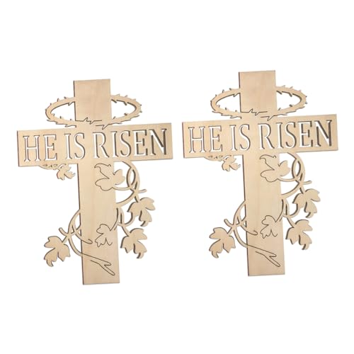 2 Stück Kreuz Ornament Girlande Kreuz Anhänger Medaillon Heimdekoration Osterdekorationen Für Wand Rettungsring Dekoration Schild Hängedekoration Osteranhänger STOBOK von STOBOK