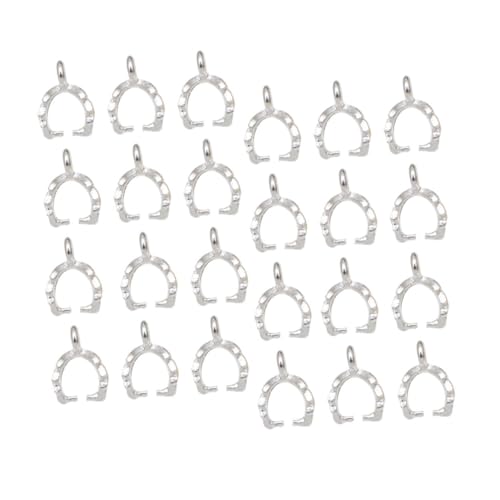 200 Stk Anhänger Aus Legierung Kautionen Für Schmuck Charm-anhänger-verschlüsse Perlenanhänger Verbinder Prise Klemmschlaufen Für Anhänger Lochanhänger-zubehör Silver STOBOK von STOBOK