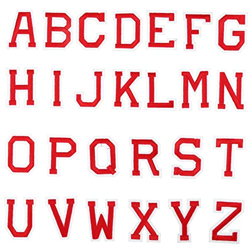 26St Buchstabe gestickter Aufnäher dekorative Buchstabenaufnäher Buchstaben-Stickapplikation Stickerei-Buchstaben-Patch Buchstabenflecken Flicken aufbügeln Jackenflicken Stoff rot STOBOK von STOBOK