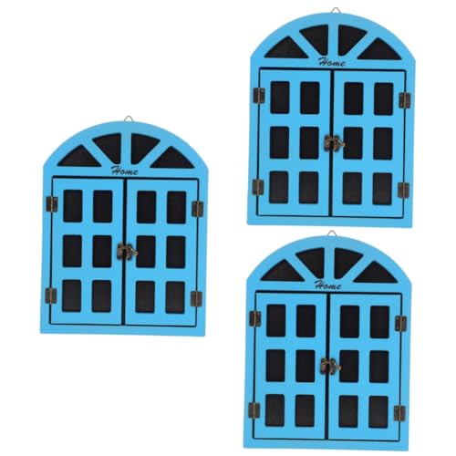 3st Nachrichtentafel Dekoration Bügelbrett Schwarz Retro-fensteransicht-tafel Praktische Fenster-tafeldekore Vintage Fenstertafel Für Shop Kreidetafel Staffelei Zeichen Blue Holz STOBOK von STOBOK