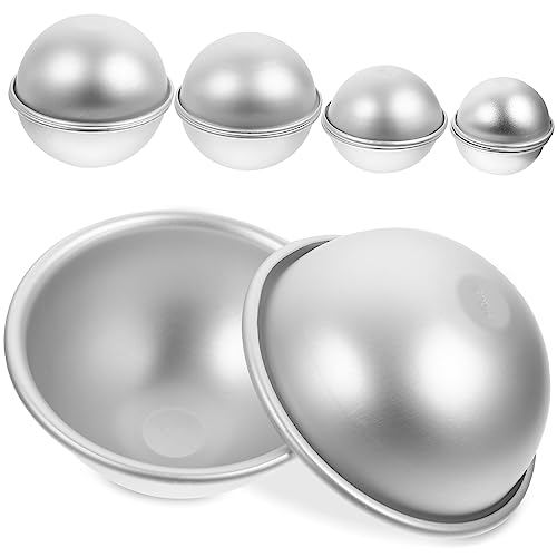 5 Paare Badekugel Form Eis Formen Selber Machen Formen Für Badebomben Aus Aluminium Diy Bastelform Kuchenform Umkreisen Backform Eisbecher Kerzenformen Silver Aluminiumlegierung STOBOK von STOBOK