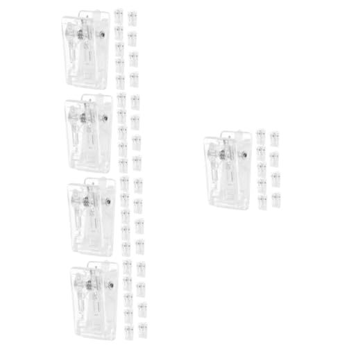 5 Sätze Ausweisinhaber Clips Für Ausweise Kabelclip Klebstoff Klebeclips Spanbeutel-clips Kabelbinder Abzeichen-clip Büroklammern Clips Für Abzeichen Transparent Stahl 10 Stück * 5 STOBOK von STOBOK