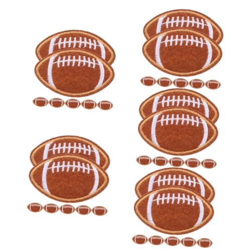 5 Sätze Rugby-patch Schirmmützen Kappen Aufnäher Patches Klamotten Kleine Sportball-aufnäher Kleiderflicken Hut Zubehör Kleine Fellflecken Hutzubehör Polyester Brown 12 Stück * 5 STOBOK von STOBOK