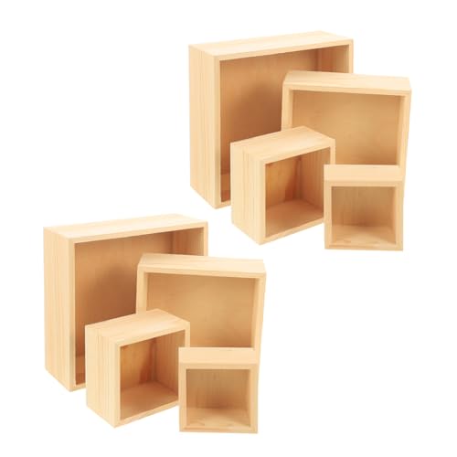 8 Stück Kartons aus Holz ohne Deckel Desktop-Organizer Tisch-Pflanzenständer Schmuckkasten Schmuck-Organizer Holzbox Holzkisten selber machen Holzhandwerk zu Hause STOBOK von STOBOK