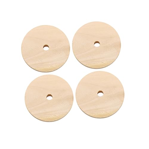 STOBOK 1 4mm Holzscheibe naturholz bastelmaterial holzperle Holzornamente Holzanhänger Holzschmuck bastel material holzdeko Geschenkidee Etikett runden Runde Holzscheibe Hölzern von STOBOK