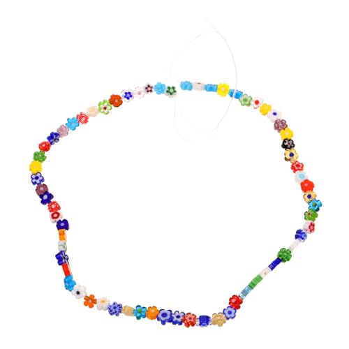 STOBOK 1 Blumenförmige Glas-Abstandsperlen (6 mm) Perlen zum Basteln Halskette Blumenanhänger kunststoffperlen schmuck machen Blumen zum Basteln Blumenperle Plastik Colorful von STOBOK