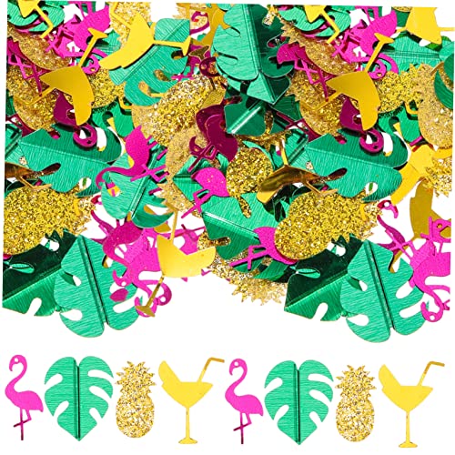 STOBOK 1 Hawaiianischer Konfetti Topper Paillettenhut Schwimmer Kostüm Set Strandschirm Glitzer Flamingos Strandspielzeug Aufblasbar Tropische Tischdekoration Pool von STOBOK