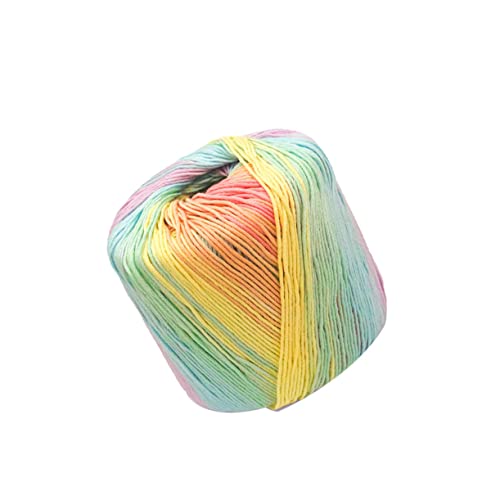 STOBOK 1 Rolle 133 M Farbverlauf Baumwollgarn Heller Regenbogenfarbe Für DIY Projekte Ideal Zum Stricken Von Schals Mützen Pullovern Und Decken Hochwertiges Handarbeitsmaterial von STOBOK