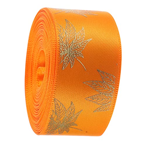 STOBOK 1 Rolle Erntedankband Bogen Bänder Kabel Sackleinen hochzeitsringe eheringe Bandverpackung Bastelband für den täglichen Gebrauch schneidbares Geschenkband Polyester Orange von STOBOK