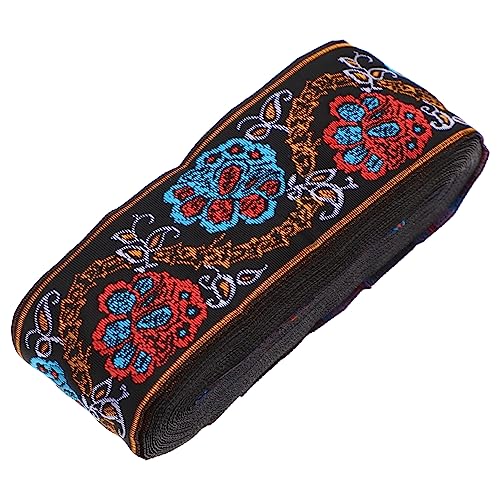 STOBOK 1 Rolle Ethnisches Band Vintage-jacquard-bandbesatz Stickerei-stoff Jacquardband Mexikanisches Band Gitarrengurt Aus Jacquard Tribal-gitarrengurt Abriebtester Blumen Polyester von STOBOK