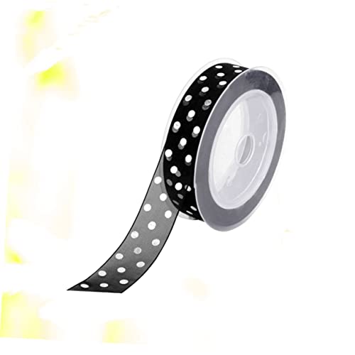 STOBOK 1 Rolle Glitzer gepunktete Bänder schwarzes Glitzerband Kranzdekorationsband Nähband Band für Kränze seidenband ribbon gepunktete Verpackungsbänder Verpackungsband für Party Black von STOBOK