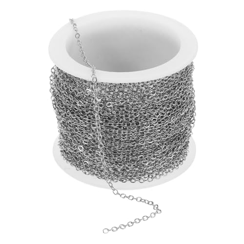 STOBOK 1 Rolle Kreuzkette Aus Kupfer Kettenspule Für Die Schmuckherstellung Charm-armband-kette Armbandkette Ohrhaken Aus Sterlingsilber Strasskette Zur Schmuckherstellung Silver von STOBOK