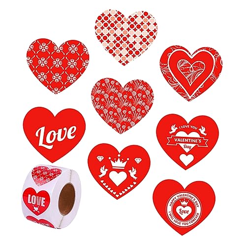 STOBOK 1 Rolle Liebesaufkleber valentinstag siegel Etiketten-Aufkleber Valentinstag Aufkleber rote Tags scrapbooking sticker scrapbook stickers Siegeletikett Party-Siegel-Aufkleber Papier von STOBOK