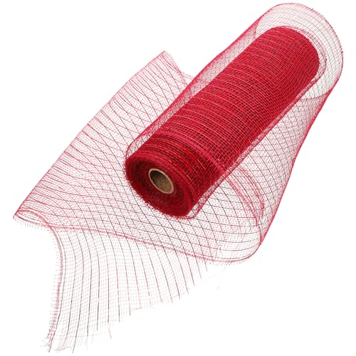 STOBOK 1 Rolle Mesh-band Bänder Blumensträuße Randbereich Sackleinen Vorhang Drahtband Für Kränze Rotes Satinband Künstliche Blumen Blumenband Mit Verdrahtetem Rand Girlande Strudel Pp von STOBOK