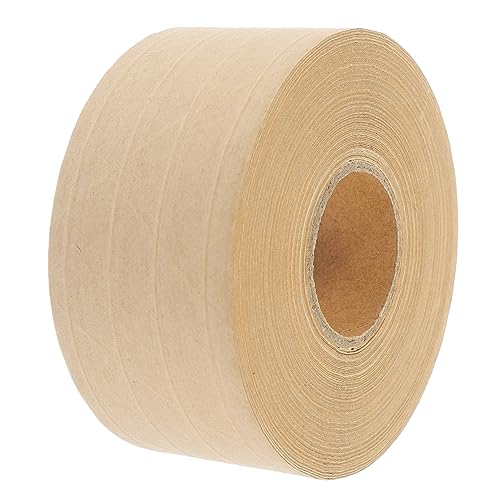 STOBOK 1 Rolle Papier Klebeband Braunes Kraftpapierband Klebeband Für Zu Hause Wasseraktiviertes Dichtungsband Kartonband Gummiertes Kraftpapierband Zylinderbürstengehäuse Kraftband Khaki von STOBOK