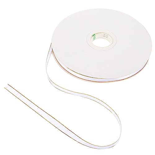 STOBOK 1 Rolle Satin-Goldband seidenband ribbon wihnachtsdeko Party weihnachtadeko Sackleinen Braut- Bänder für Geschenkverpackungsband exquisites Geschenkband Polyester Weiß von STOBOK