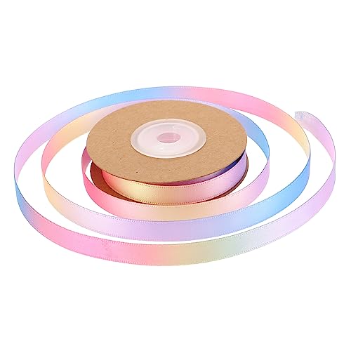 STOBOK 1 Rolle Schleife Regenbogen-Satinband Blumengeschenk Band für DIY Seidendrahtband dekoratives Blumenband Kleidungsband Blumenverpackungsbänder zu Hause schmücken Zubehör Polyester von STOBOK