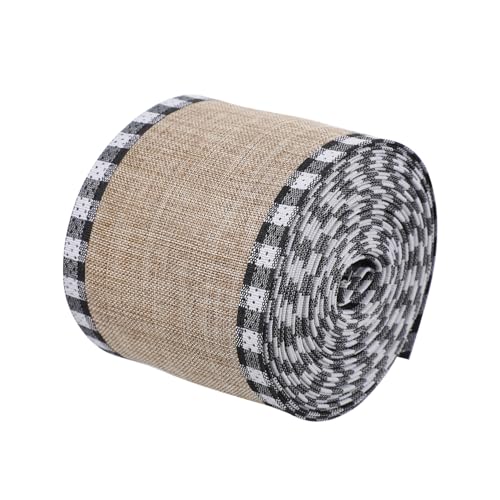 STOBOK 1 Rolle Schleife Weihnachtsbänder Sackleinen-Wickelband Sackleinenband Weihnachten seidenband ribbon Geschenkband selber machen verpackungsband für weihnachten Polyester Black von STOBOK