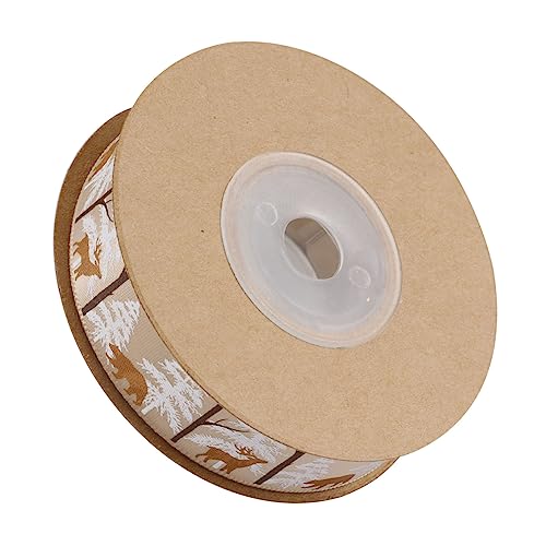 STOBOK 1 Rolle Schleife Weihnachtsstoffband weihnachtliches Polyesterband Weihnachtsdekorationen metallisches Lamettaband ribbon bandfeile Verpackungsband Druckband Brown von STOBOK