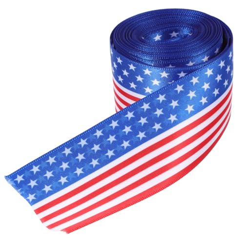 STOBOK 1 Rolle Schleife grünes Band Gold Stifte Bögen rotes Samtband amerikanische flagge bastelmaterial geschenkband Partydekoration patriotisches Themenband Bowknot-Band machen Stoff von STOBOK