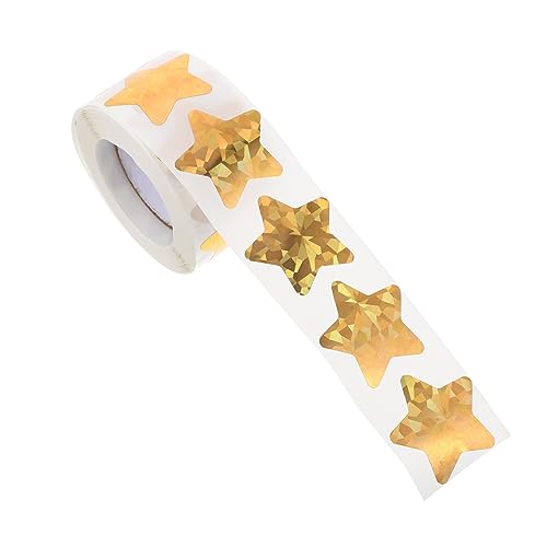 STOBOK 1 Rolle Sternbelohnungsaufkleber klebrige Sterne Punkt Tanzaufkleber Wandaufkleber aufkleber stickers for abnehmbarer Sternaufkleber kleine Sternaufkleber Papier Golden von STOBOK