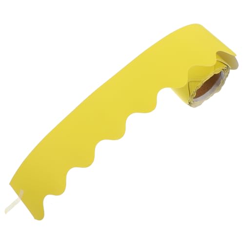 STOBOK 1 Rolle Tafelrand Aus Dekorativem Papier Grenze Trimmen Dekoration Inhaber Pinnwände Für Büros Brief Hausarbeiten Cellophan Wand Aufkleber Künstlich Yellow Beschichtetes Papier von STOBOK