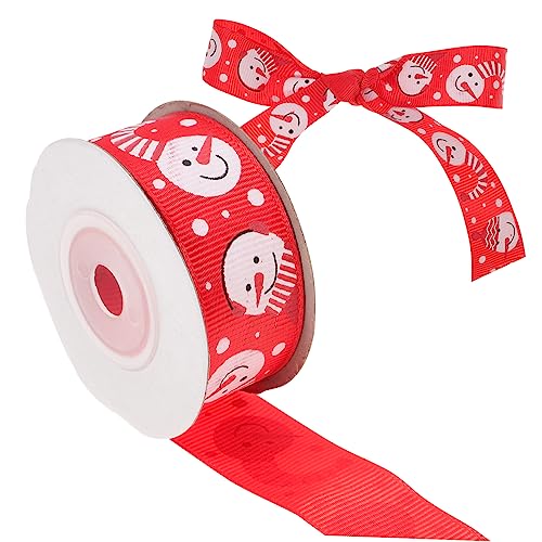 STOBOK 1 Rolle Weihnachtsband ribbon bandfeile festivalbändchen weihnachtsdekorationen dekoration weihnachten Bogen Rot Band Handwerk Fleck Gegenwärtig Bänder Verpackungsband Polyester von STOBOK