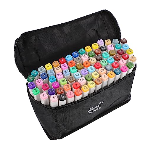 STOBOK 1 Satz 80 Stk modische Marker zeichnen bleistift set drawing pencils set Stifte zum Malen doppelköpfige Markierungen kreative doppelköpfige stifte Zeichenstifte mit 80 Farben Weiß von STOBOK