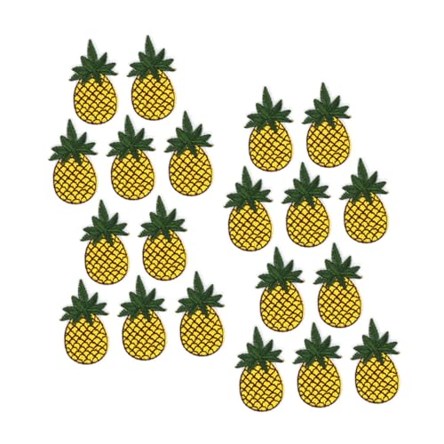 STOBOK 1 Satz Ananas -stickerei Patch-frucht Hilfsananas Tüte Ananas Mini-zubehör Häkelananas Wärmepolster-anti-scenen-handschuhe Zubehör Ananas Patch Ananas Cartoon-ananas Stickgarn 20st von STOBOK