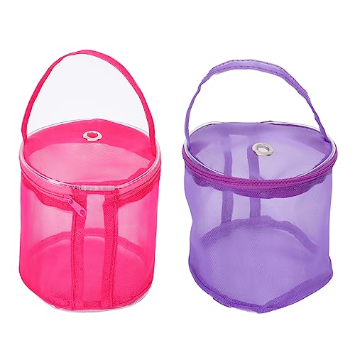 STOBOK 1 Satz Aufbewahrungstasche Aus Wolle Häkelset Nähzeug Reisen Bausatz Mini-nähset Gewebesäcke Verbandstasche Handtasche Aus Wollgarn Tragbare Tasche Für Garnknäuel Nylon Violett 2st von STOBOK