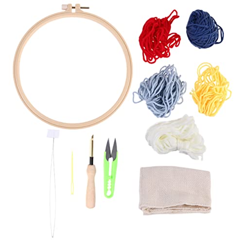 STOBOK 1 Satz Bastelwerkzeug für Kinder embroidery + tiegerkostuem kinder tuten Stickerei-Kits Punch-Stickerei-Kit Stanzstickset für Anfänger Stickerei-Basis-Kit Bambus von STOBOK