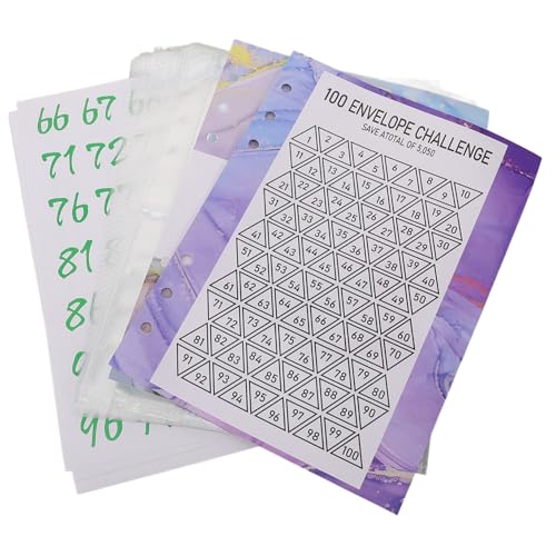 STOBOK 1 Satz Challenge-Sparbuch Geldumschlagsystem Brieftasche mit Geldumschlag Planerordner Geld sparender Ordner Samenumschläge Zahlenaufkleber Geldbinder Ordnertaschen PVC Transparent von STOBOK