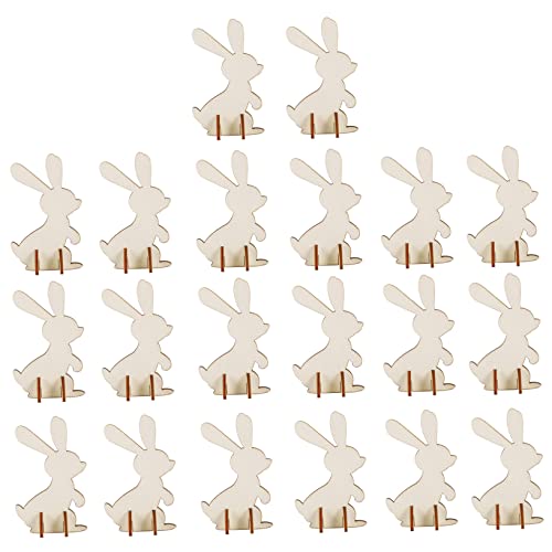 STOBOK 1 Satz Dreidimensionaler Hase Aus Holz Osterhasen Diy Material Tierfigur Diy Osterdekoration Holzfiguren Für Diy Osterdeko Ostern Diy Dekorationen Osterparty-dekorationen 20st von STOBOK