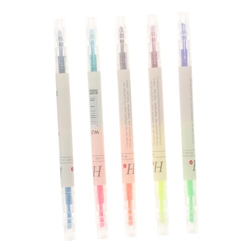 STOBOK 1 Satz Fetter Markierungsstift Aquarellstift Tragbarer Marker Fluoreszierend Textmarker Schreiben Stiftmarker Doppelköpfiger Textmarker Farbige Markierung Colorful Plastik 5st von STOBOK