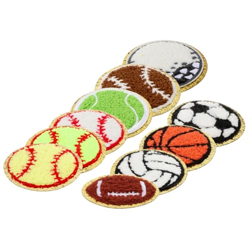 STOBOK 1 Satz Fußball Stickerei Patch Fußball Patch Baseball Stoff Basketball Patch Zum Aufbügeln Auf Kleidung Stickerei Baseball Stoff Bügelflicken Volleyball Patch 10 Stück von STOBOK