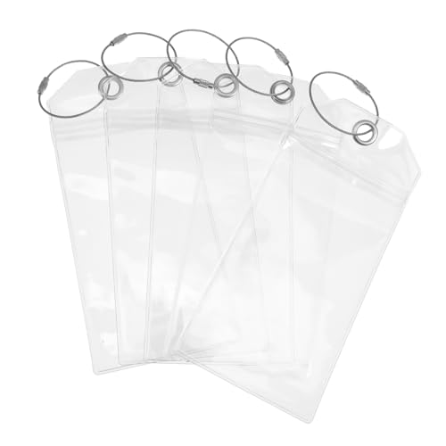 STOBOK 1 Satz Gepäckanhänger Koffermarkierungen Abzeichenabdeckung Id-halter Mit Lanyard Id-fall Wasserdichter Gepäckhalter Namensschildhalter Abzeichen-hülle Pvc Transparent 5st von STOBOK