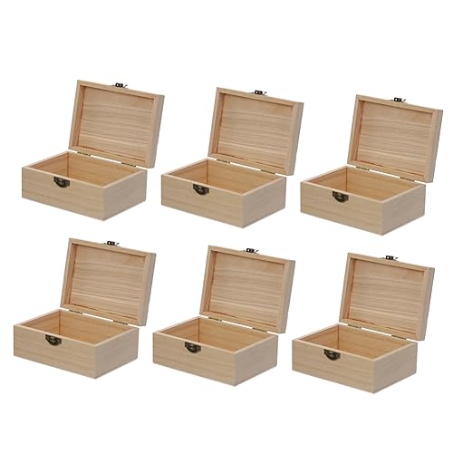 STOBOK 1 Satz Holzkiste Mit Schloss Schmuckkästchen Retro-verpackungsboxen Storage Boxes Aufbwahrungs-box Dekoratives Holzetui Zum Selbermachen Für Aus Holz 6st von STOBOK