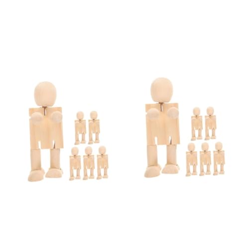 STOBOK 1 Satz Holzroboterpuppe Roboter Puppe Holzpuppen Gestalten Unlackierte Puppen Handwerk Holzfiguren Zum Bemalen Bemalung Eines Spielzeugroboters Beige 6st von STOBOK