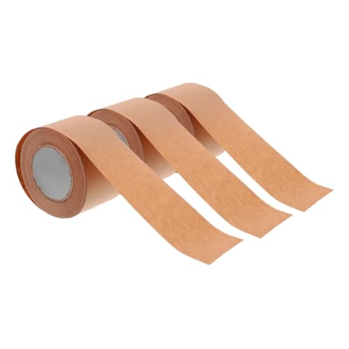 STOBOK 1 Satz Klebeband Aus Kraftpapier Paketklebeband Kraft-abdeckband Kraft-washi-tape Kraftpapier Klebeband Verschlussband Band Schwere Dichtungsband Selber Machen Light Brown 3 Rollen von STOBOK