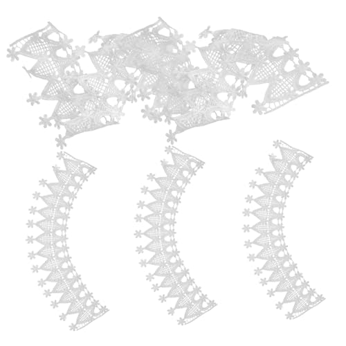 STOBOK 1 Satz Kleideraccessoires Groß Weißes Spitzenband Spitze Zum Nähen Stoffdrahtband Samtband Auto Handarbeit Stickerei Austauschbares Zierband Multifunktions-zierband Milchseide 6st von STOBOK