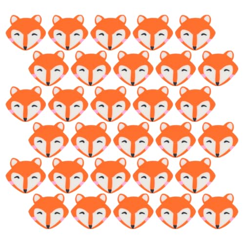 STOBOK 1 Satz Kleiner Fuchs-radiergummi Runde Tücher Digitale Dekoration Plüsch Top-dekoration Federclips Für Lampenzubehör Ting Teil Sonde Cartoon-silber Miniaturfiguren Orange 100st von STOBOK